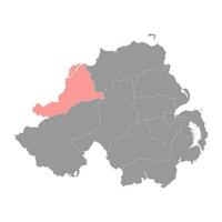 derry ville et strabane carte, administratif district de nord Irlande. vecteur illustration.