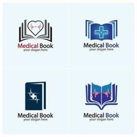 vecteur de conception icône logo livre médical