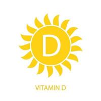 icône de vitamine d avec illustration vectorielle soleil vecteur