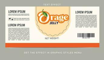 Orange gelée étiquette conception vecteur