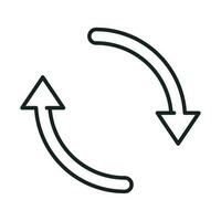 écologie flèches signe ligne isolé icône vecteur