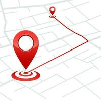 épingle montrant emplacement sur GPS navigateur carte. vecteur