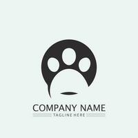 chat logo et vecteur animal icône empreinte chaton calicot logo chien symbole dessin animé personnage signe illustration doodle design