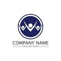 logo de personnes, équipe, succès, travail de personnes, groupe et communauté, vecteur de logo d'entreprise et d'entreprise et soins de conception, icône de la famille logo de réussite