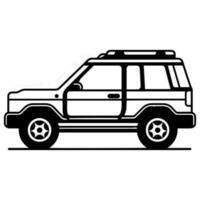 suv voiture dans plat ligne art style vecteur