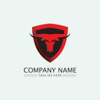 taureau buffle tête vache animal mascotte logo design vecteur pour sport corne buffle animal mammifères tête logo sauvage matador