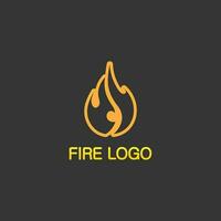 logo et icône de feu, énergie de conception d'illustration de flamme de vecteur d'élément enflammé chaud, chaud, avertissement, signe de cuisson, logo, icône, lumière, chaleur de puissance