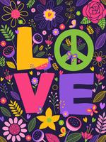 Peace And Love Vector Illustration de lettrage