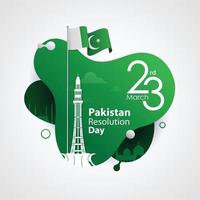 flyer bannière pakistan résolution jour célébration vecteur