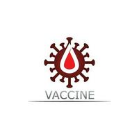 vaccin logo médical vecteur vaccin antibiotique vaccin virus, conception et illustration pour les soins de santé