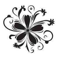 floral fleur conception vecteur illustration noir Couleur