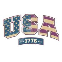 Etats-Unis drapeau dans texte 1776 symbole logo vecteur illustration