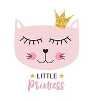 petite illustration vectorielle de chat mignon princesse vecteur