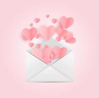 enveloppe avec conception de fond amour et sentiments de symbole de coeur vecteur