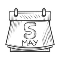 calendrier mexicain mai cinq icône isolé vecteur