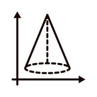 géométrie cône figure math ligne icône isolé vecteur