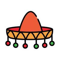 mexicain chapeau icône isolé conception vecteur