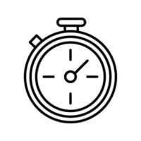 l'horloge mesure temps ligne isolé icône vecteur