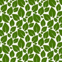 une modèle de vert feuilles. Contexte pour impression sur éco thème. Frais thèmes de printemps, nature, floraison. botanique sans couture modèle, dessiné à la main ligne art feuilles sur blanc vecteur