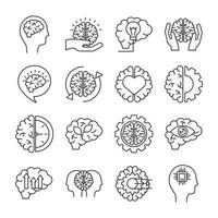 faisceau d & # 39; organes du cerveau mis en icônes vecteur