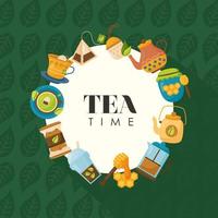 thé time icon set vector design