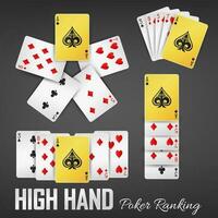 haute main poker classement casino ensembles, vecteur illustration