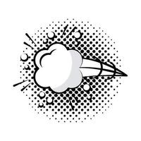 style pop art nuage d & # 39; expression monochrome plat vecteur