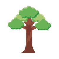 icône de style plat arbre feuillu vecteur