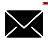 icône de glyphe de courrier vecteur