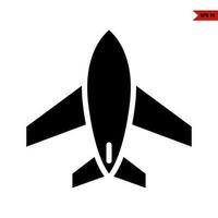 icône de glyphe d'avion vecteur