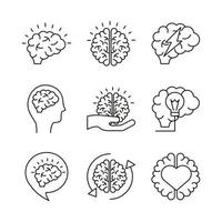 faisceau d & # 39; organes du cerveau mis en icônes vecteur