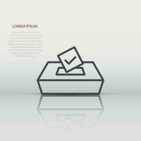 icône de vote dans un style plat. illustration vectorielle de l'urne sur fond blanc isolé. concept d'entreprise électorale. vecteur