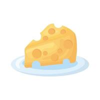 portion de fromage dans l'icône de style détaillé plat vecteur