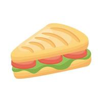 icône de style détaillé de délicieux sandwich vecteur