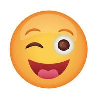 icône de style plat classique visage emoji heureux vecteur