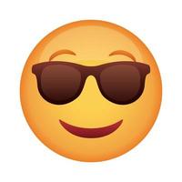 visage emoji classique avec icône de style plat lunettes de soleil vecteur