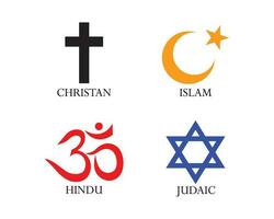 ensemble de monde religion symboles vecteur