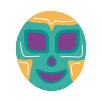 masque mexicain d'icône de style plat combattant vecteur
