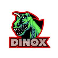 dino mascotte logo pour jeu vecteur