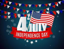 4 juillet, jour de l'indépendance aux États-Unis. peut être utilisé comme bannière ou affiche. vecteur