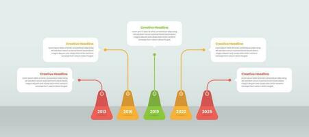 horizontal affaires Les données présentation infographie chronologie modèle vecteur