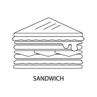 sandwich la toile Icônes vite nourriture dans ligne style. vite nourriture vecteur illustration.