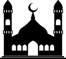 mosquée vecteur illustration. silhouette mosquée icône pour signe et symbole de musulman culte lieu. mosquée icône de Islam religion et musulman foi. endroit de musulman à prier
