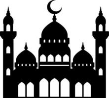 mosquée vecteur illustration. silhouette mosquée icône pour signe et symbole de musulman culte lieu. mosquée icône de Islam religion et musulman foi. endroit de musulman à prier