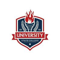 éducation badge logo conception. Université haute école emblème. vecteur logo modèle