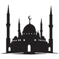 une magnifique mosquée vecteur silhouette illustration