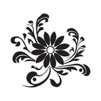 floral fleur conception vecteur illustration noir Couleur