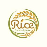 riz paddy premium produit naturel biologique bannière logo vector design