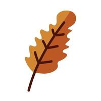 Ligne de feuille de saison automne et symbole de style de remplissage design vectoriel isolé