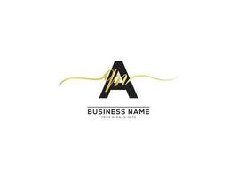 Signature lettre aqn logo conception pour luxe magasin vecteur